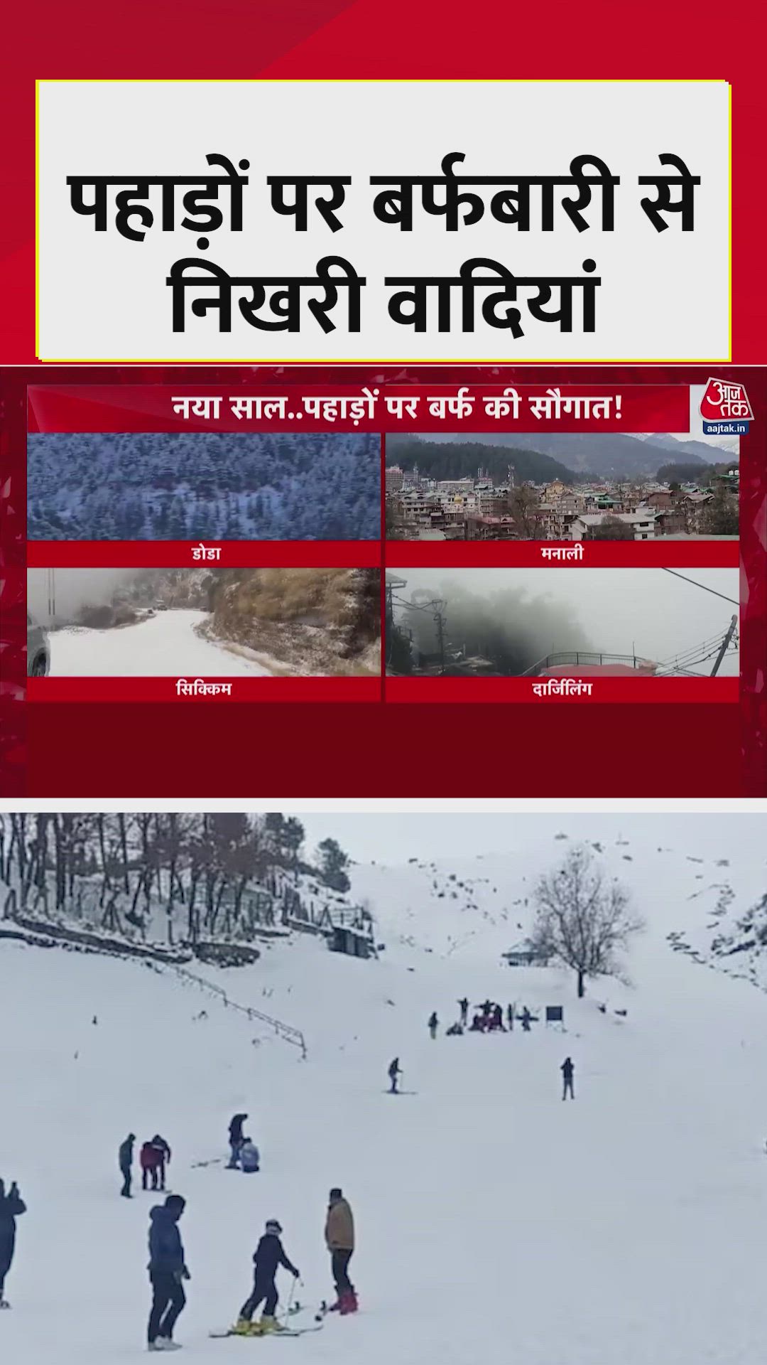 Snowfall continues in northern India's hilly regions