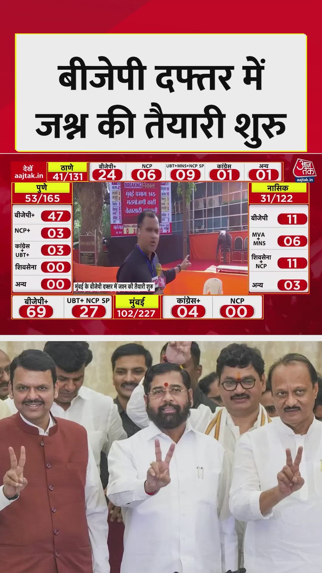 stage preparations and atmosphere during counting