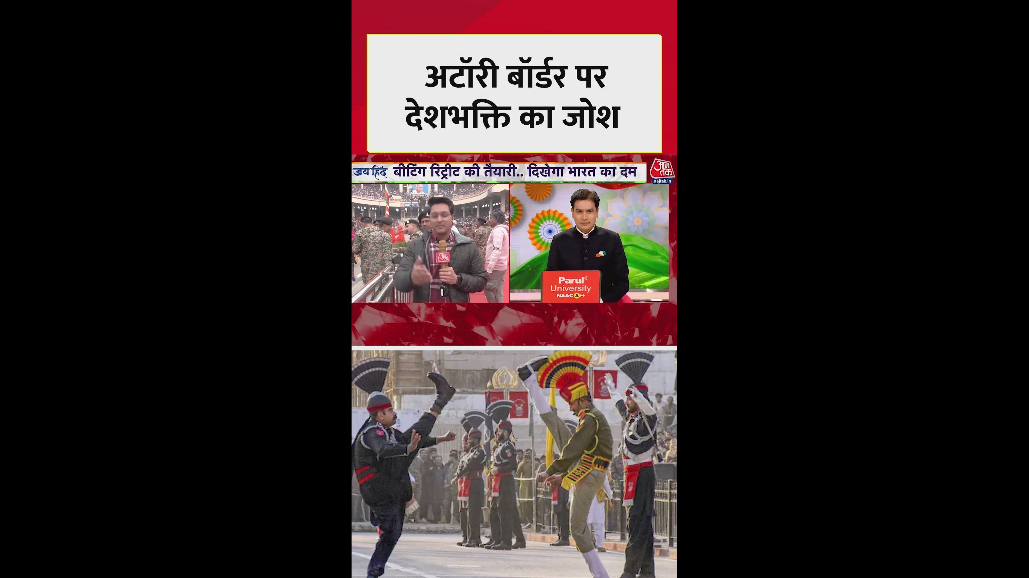 Beating retreat ceremony and Punjabi culture at Attari border