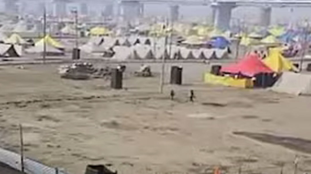 unique pandal on sangam at Magh mela in prayagraj