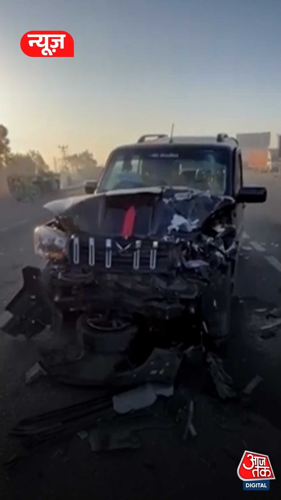 car accident on Rajkot-Morbi highway