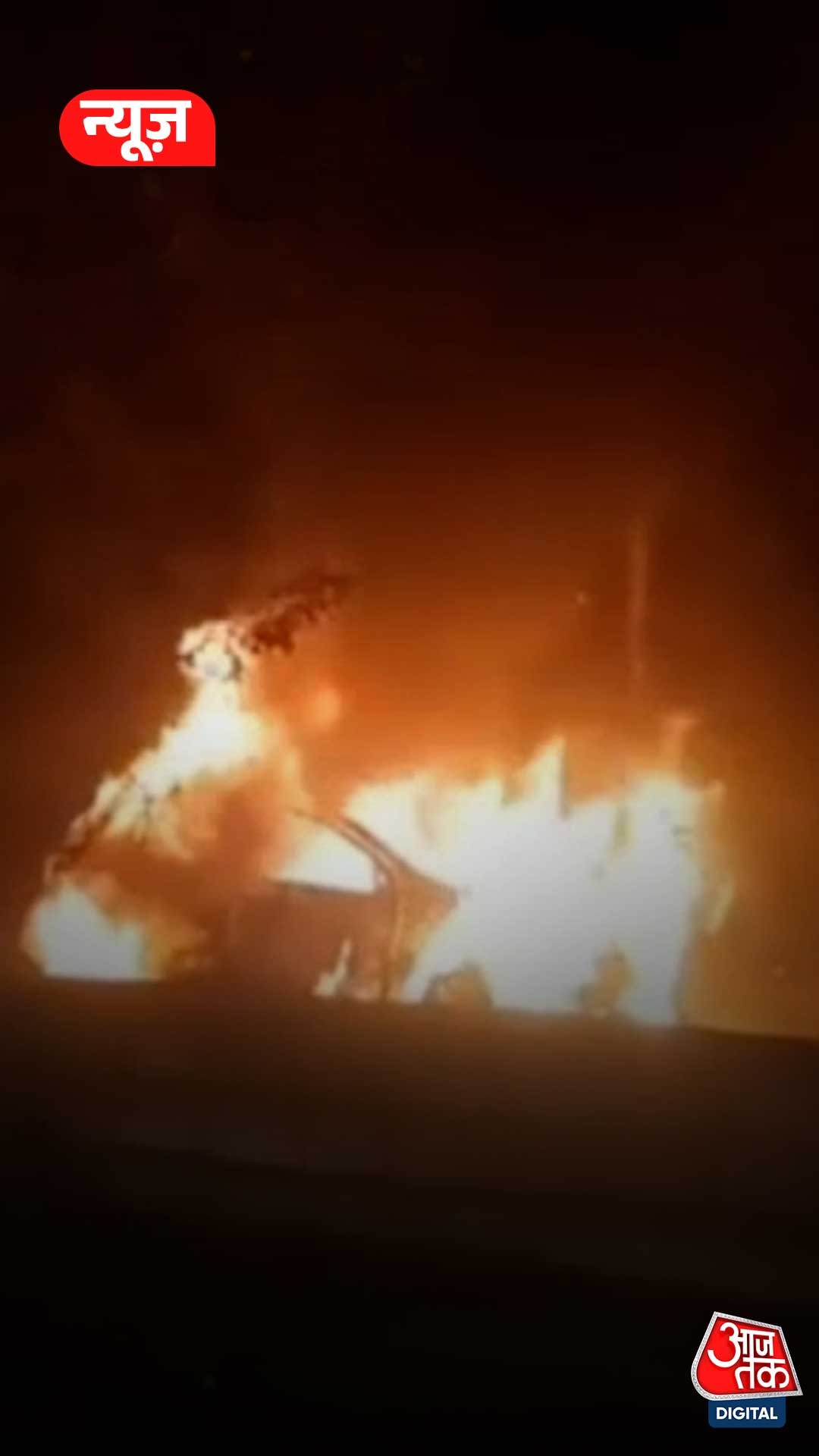 driver burned alive after car catches fire in Agra
