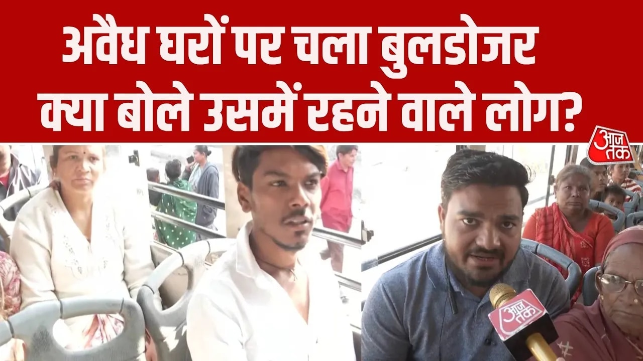 Bulldozer action on illegal houses in Ahmedabad