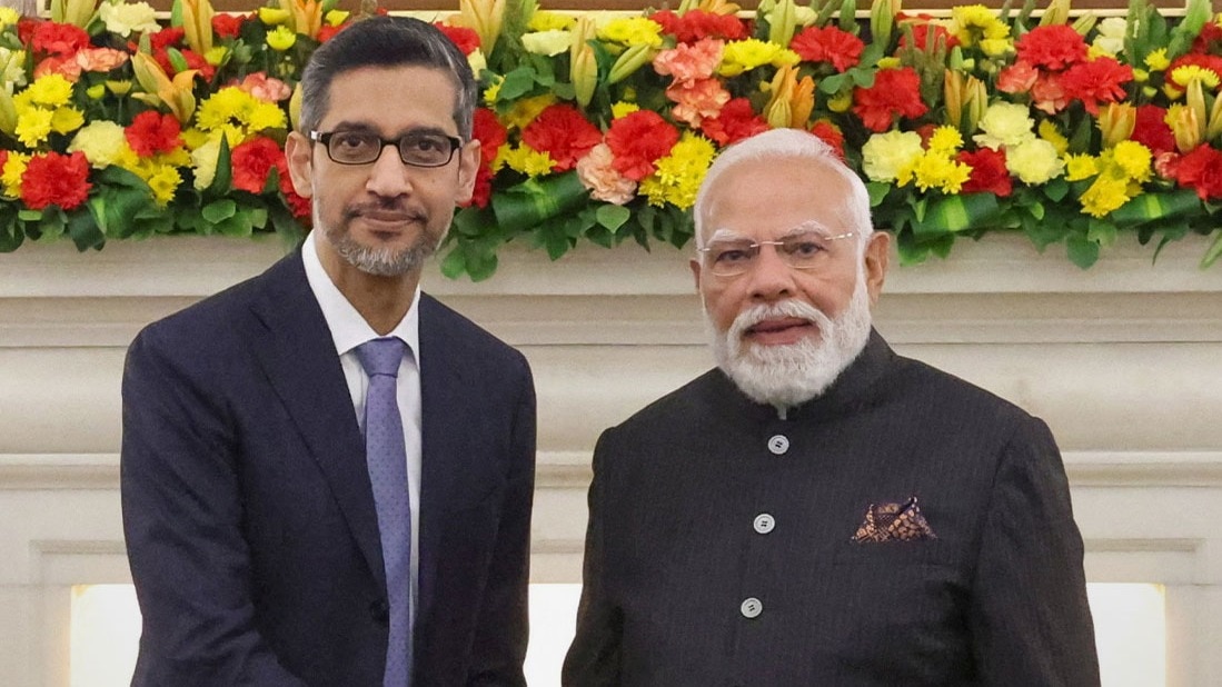 modi sundar pichai meet india ai impact summit 