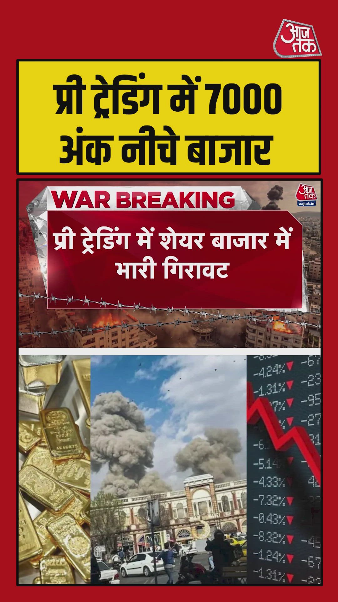 Heavy fall in pre trading of stock market