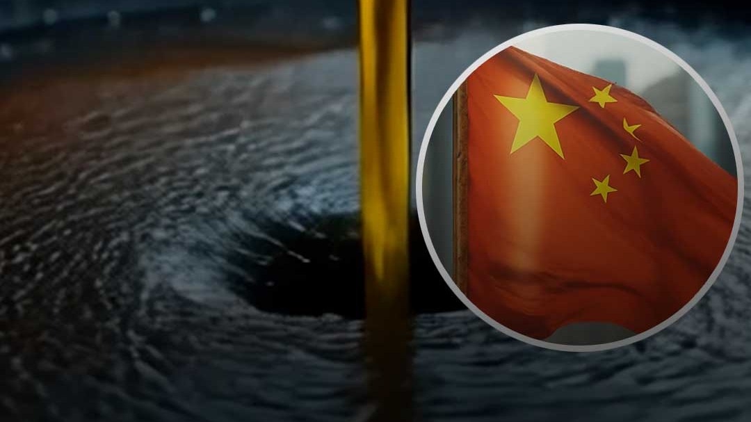 China Flag and Crude Oil