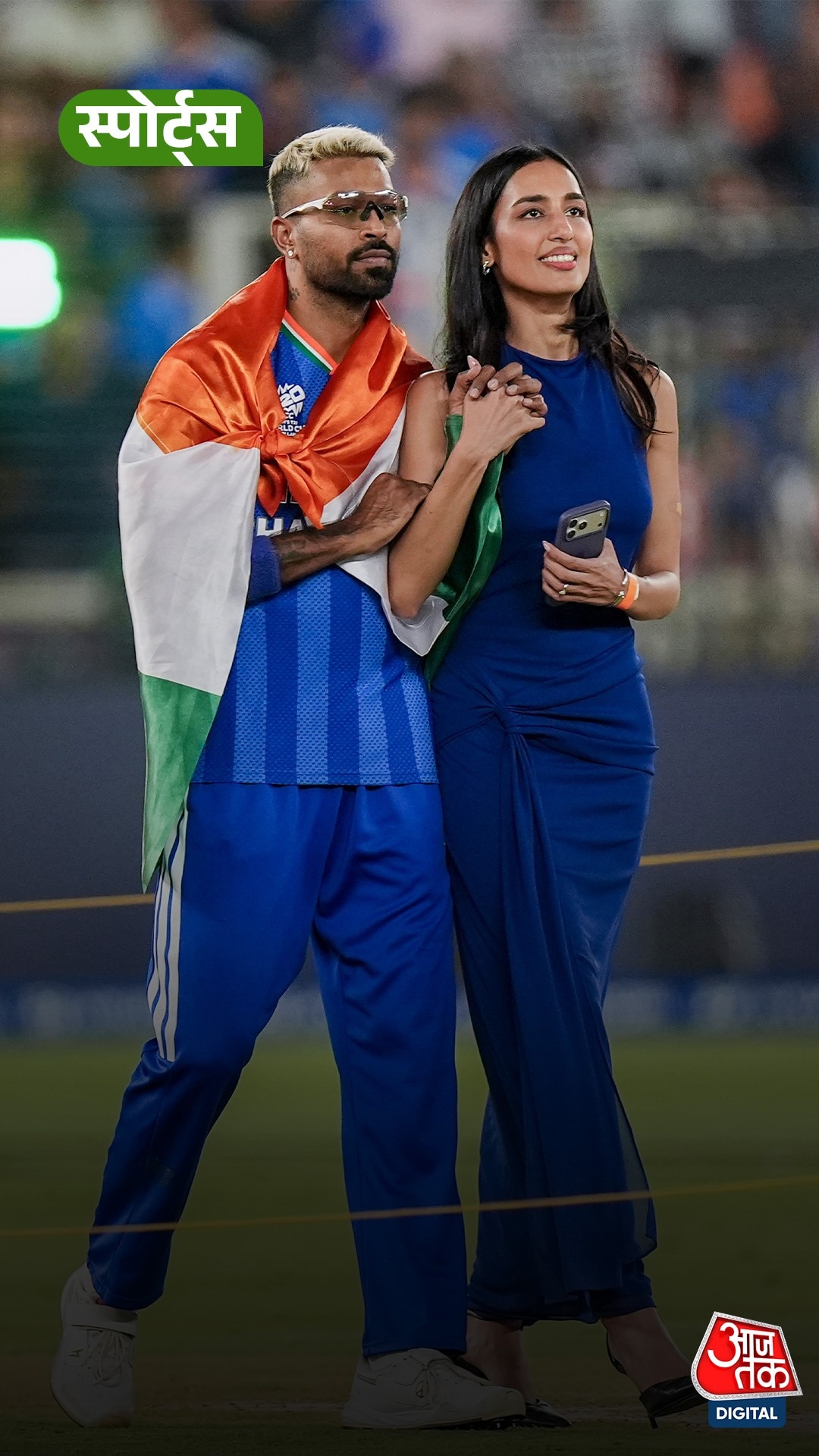 Hardik Pandya celebrates T20 World Cup win