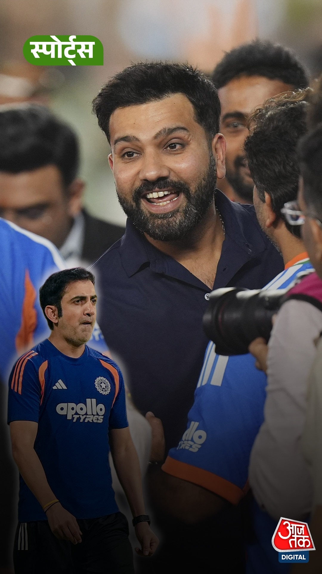 rohit sharma hugs coach gautam gambhir