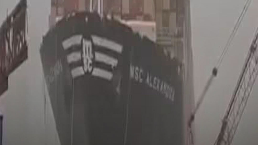 alexandra cargo ship loses balance mundra port