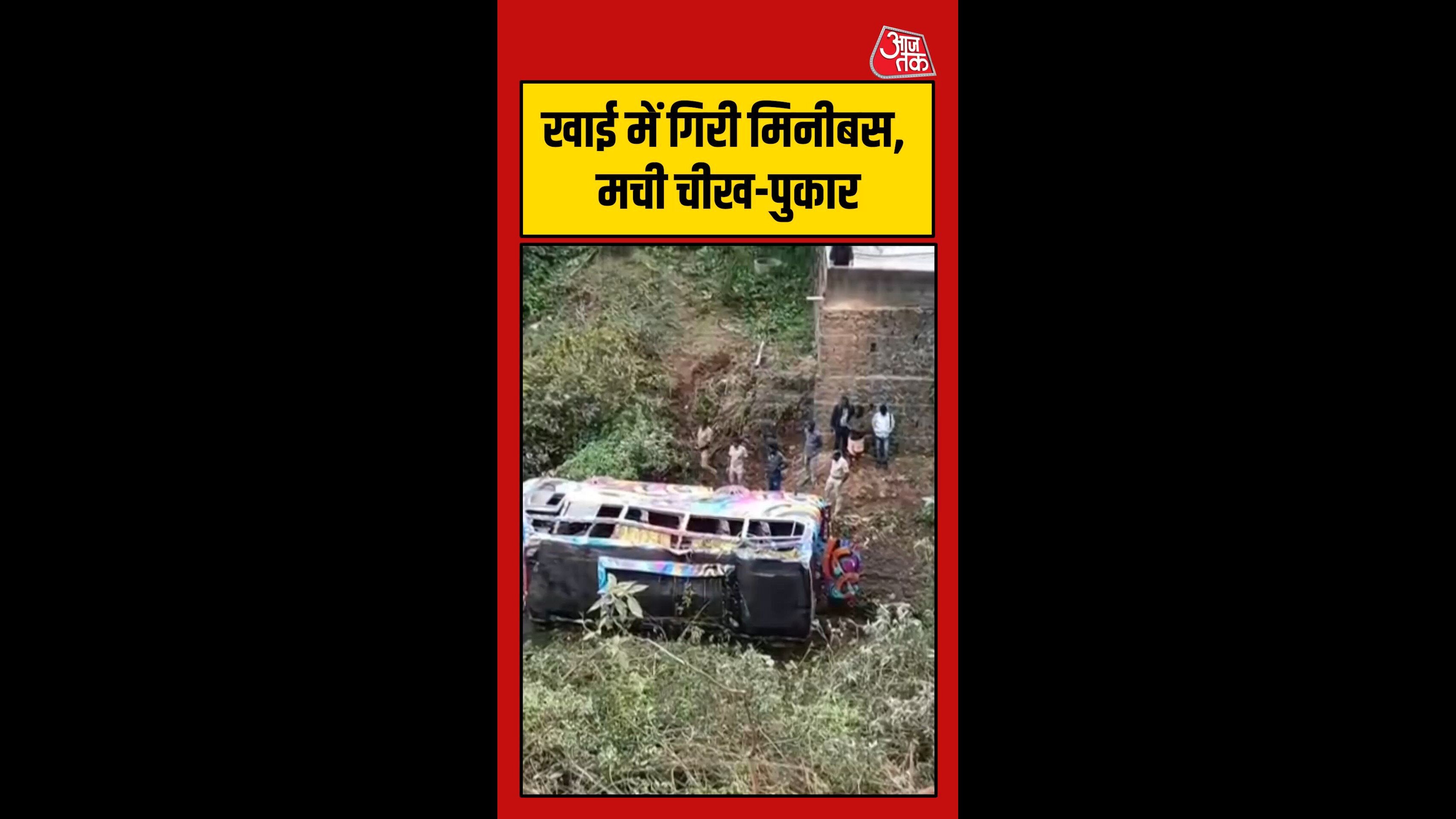 खाई में जा गिरी मिनी बस, मची चीख-पुकार