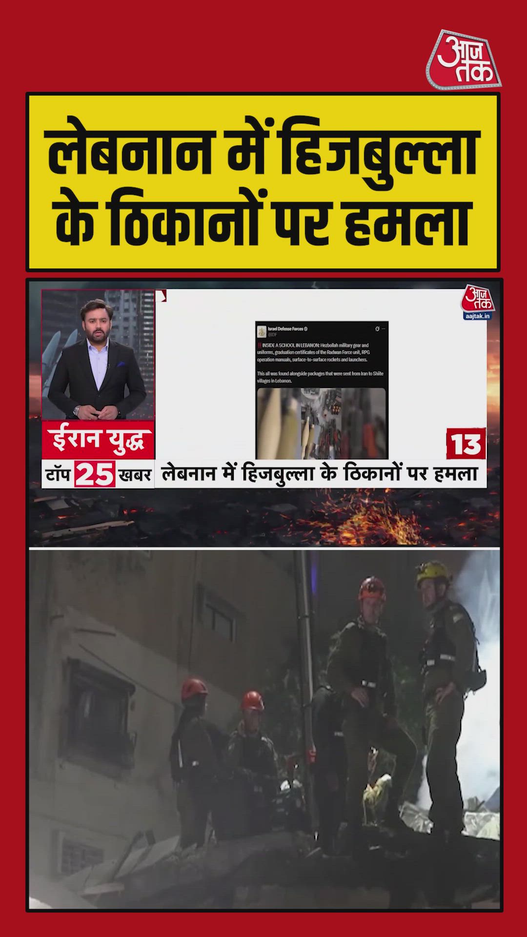 Weapons and military equipment found in Lebanese school linked to Hezbollah