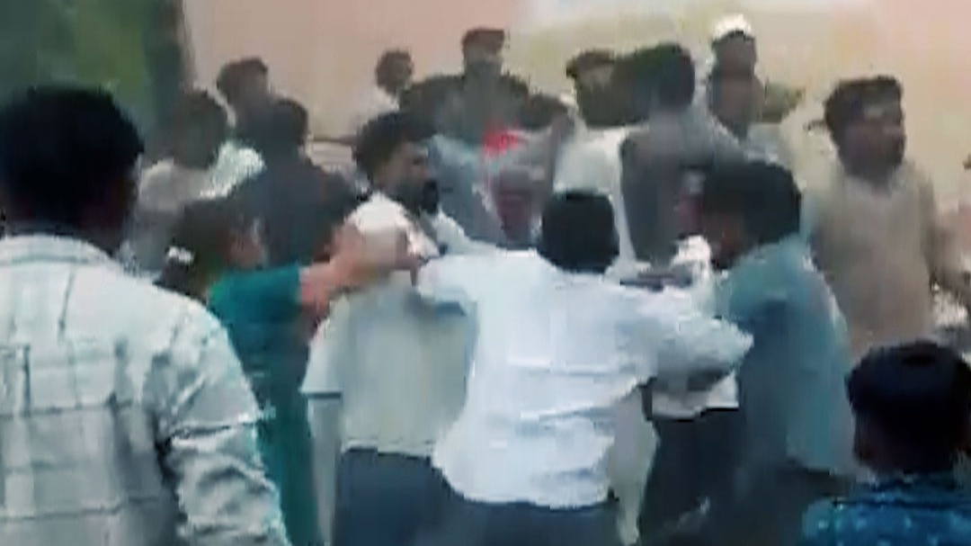 bride and groom side clash