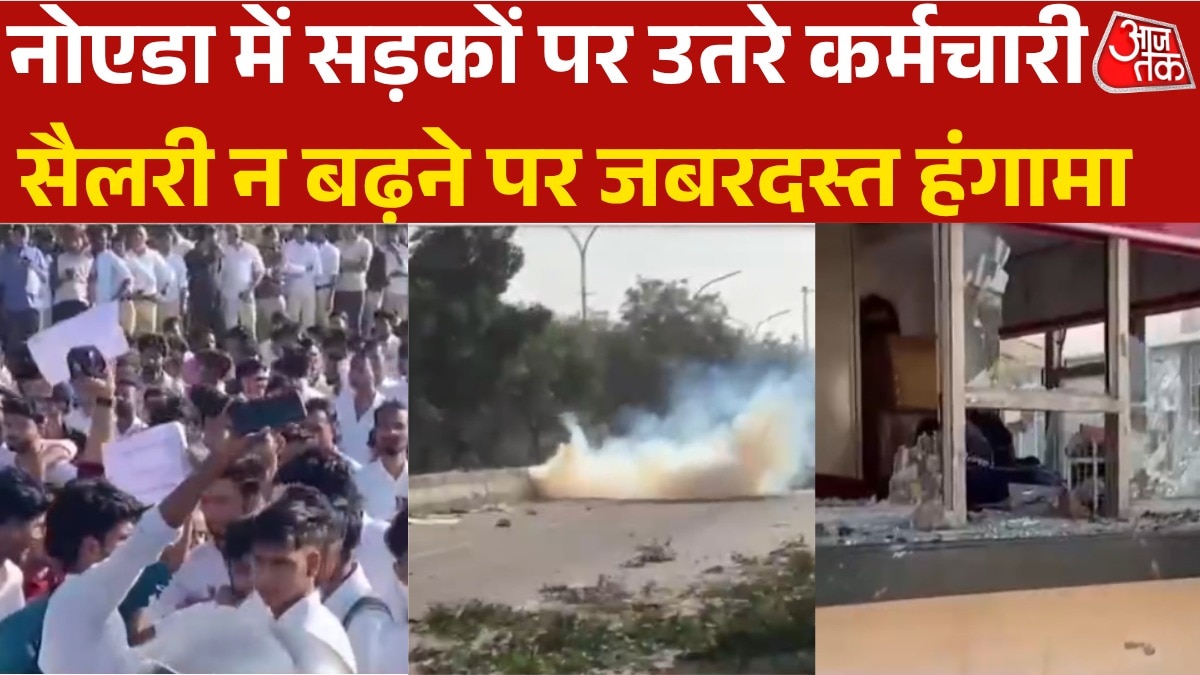 Noida employees protest clash with police salary hike 
