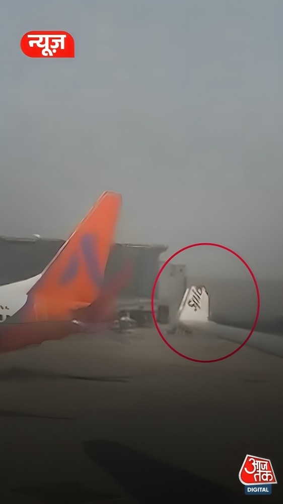 Delhi IGI Airport SpiceJet Akasa Air Wing Collision