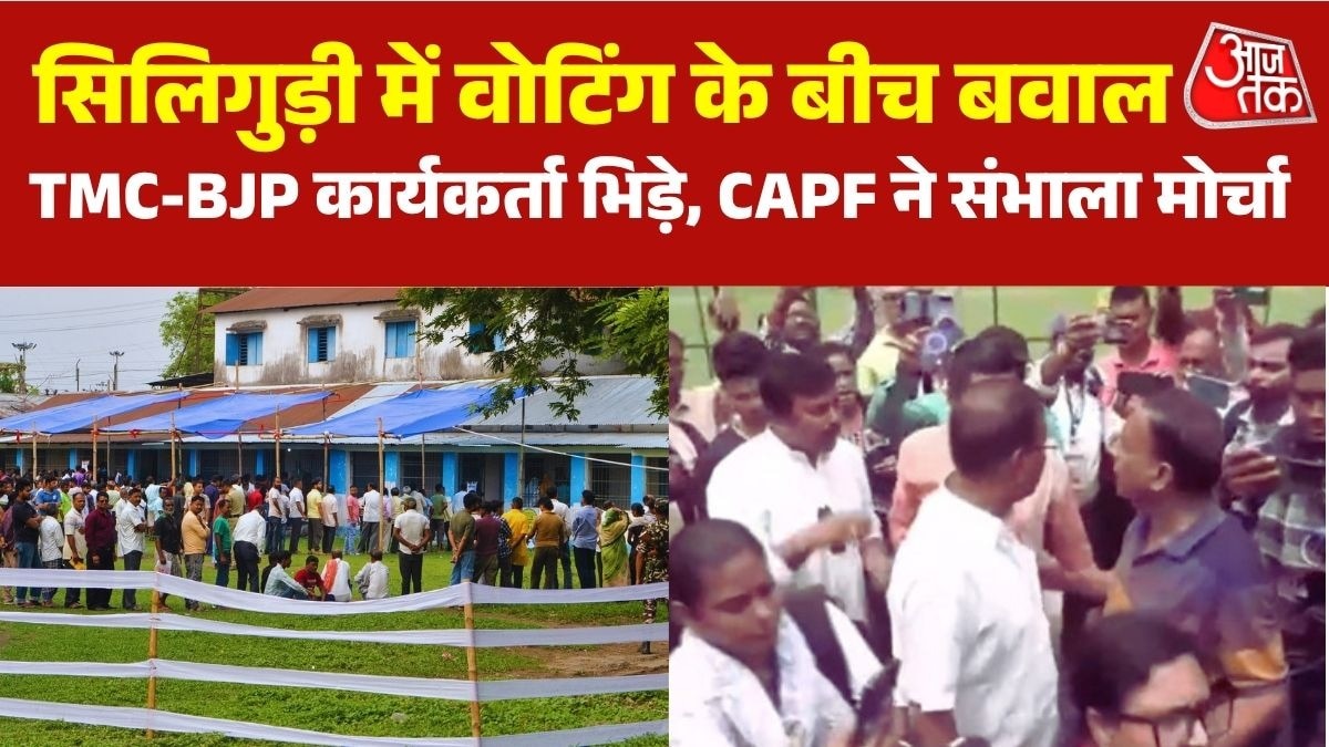 बूथ पर आमने-सामने आए BJP-TMC कार्यकर्ता (Photo: Screengrab)