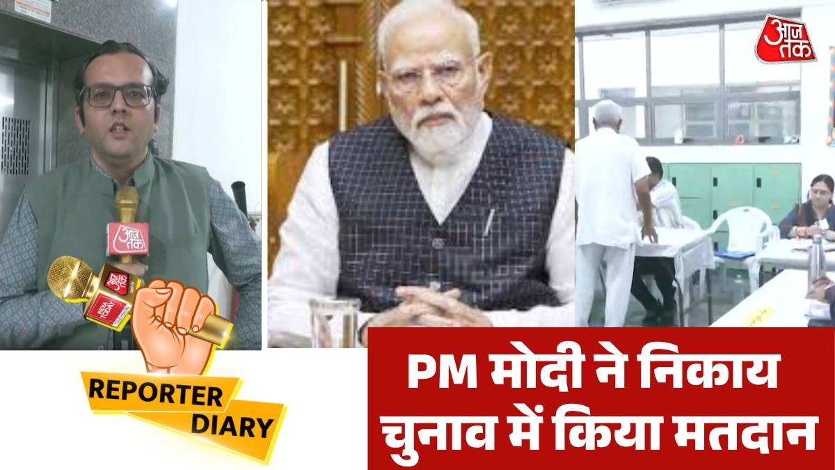 PM Modi votes for gujarat local body elections