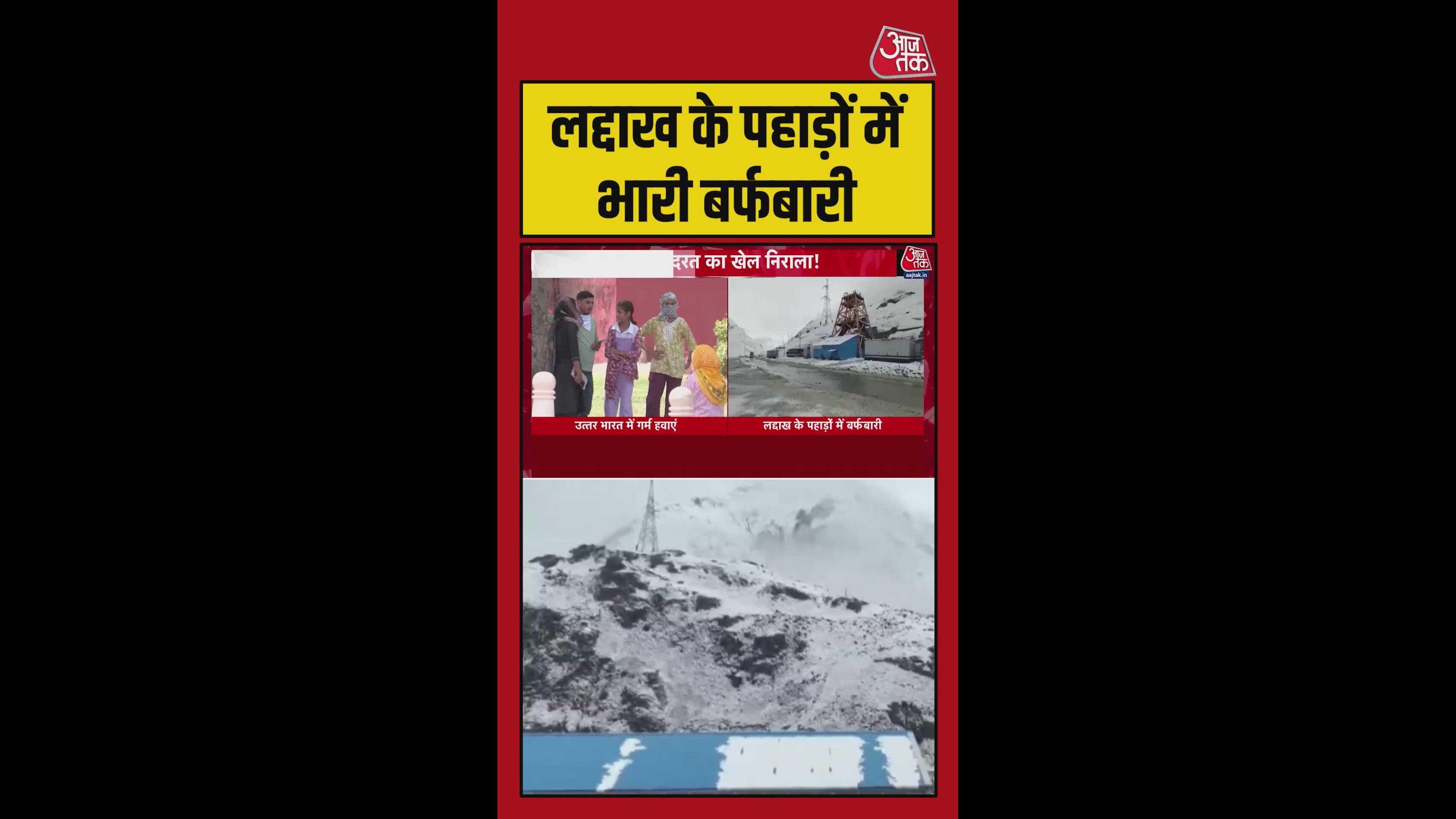 Heavy snowfall on the mountains of Kashmir and Ladakh