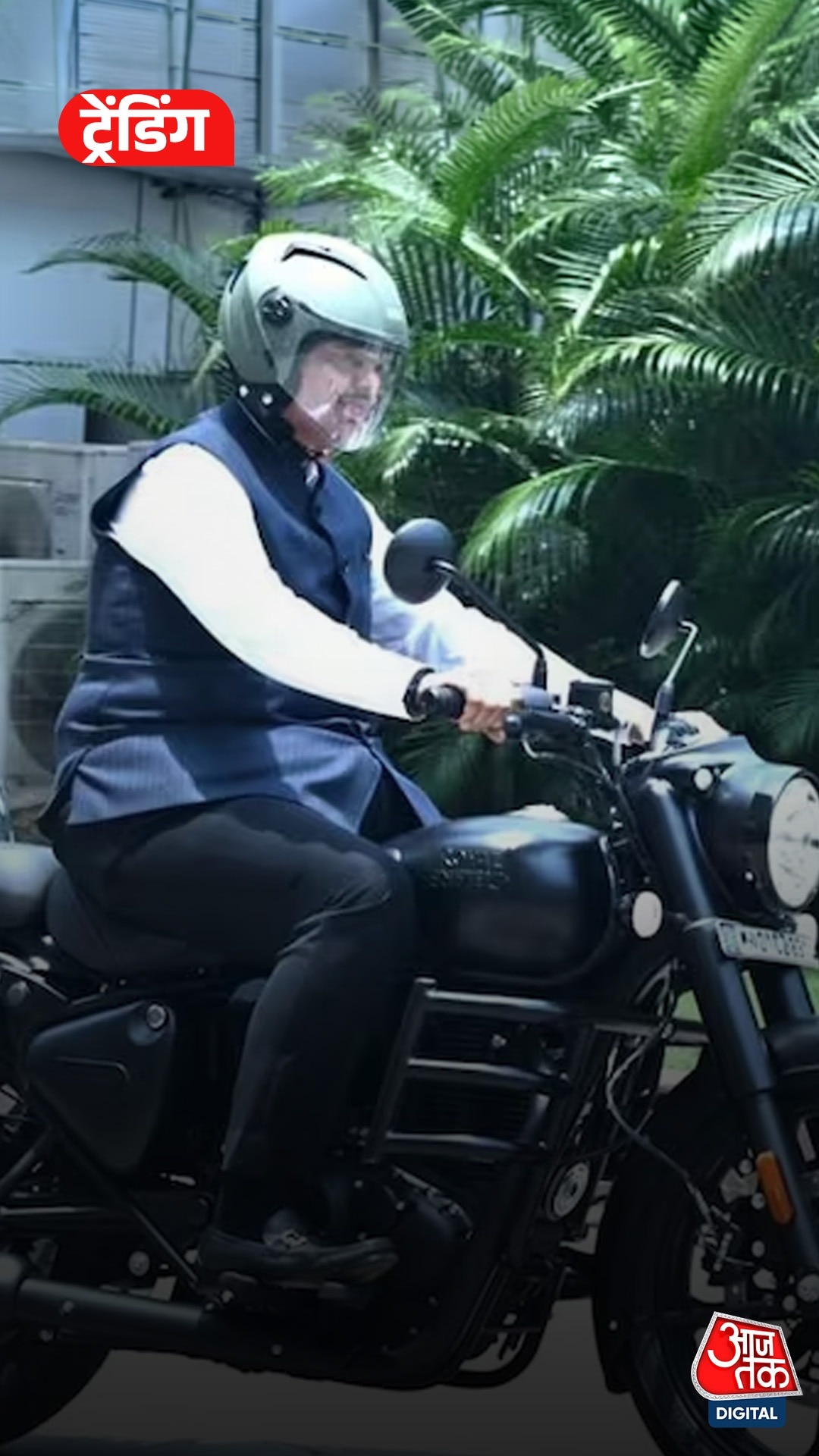 Devendra Fadnavis on Bike