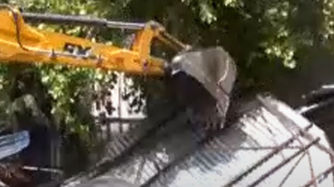 bulldozer action on lawyers illegal chambers video