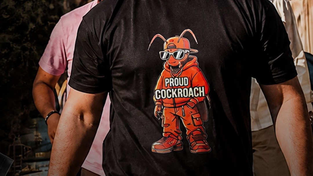  Cockroach sticker t-shirt
