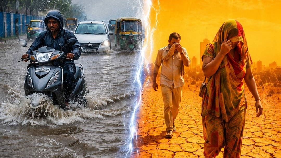 कहीं भारी बारिश तो कहीं भीषण गर्मी से परेशान लोग