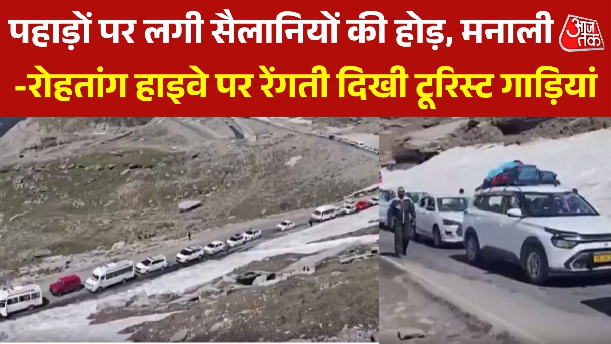 manali rohtang highway jam because of tourists