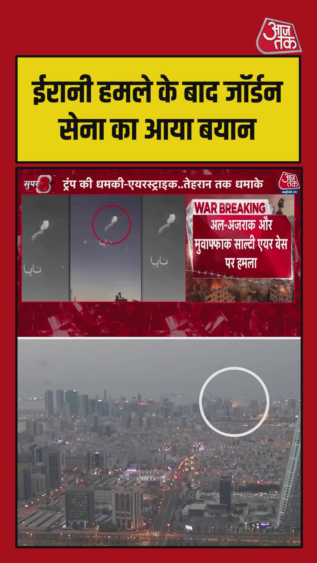 ईरान के मिसाइलों को एयर डिफेंस ने गिराया, जॉर्डन का दावा