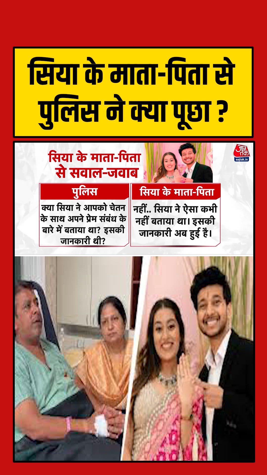 Police interrogation of Siya's parents regarding her relationship with Chetan