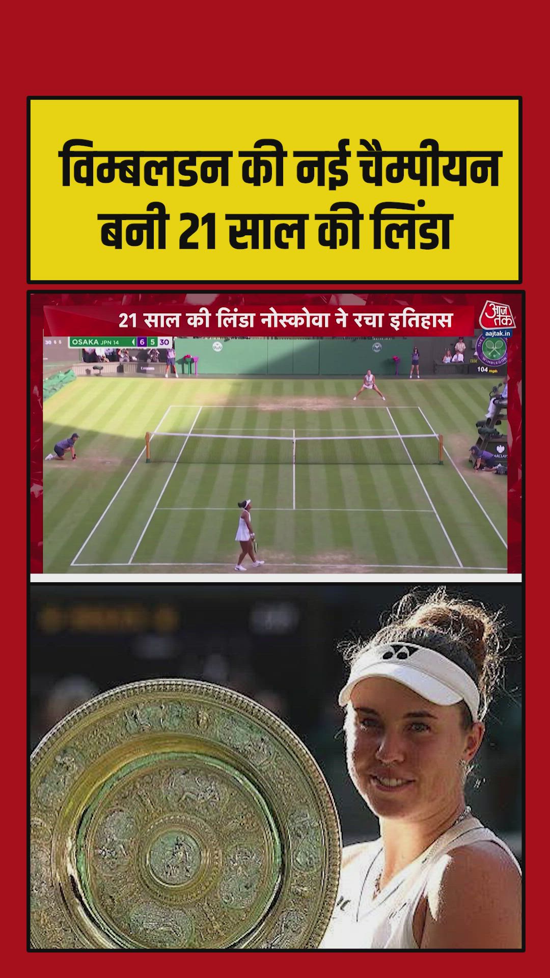 Linda wins Wimbledon women's singles final