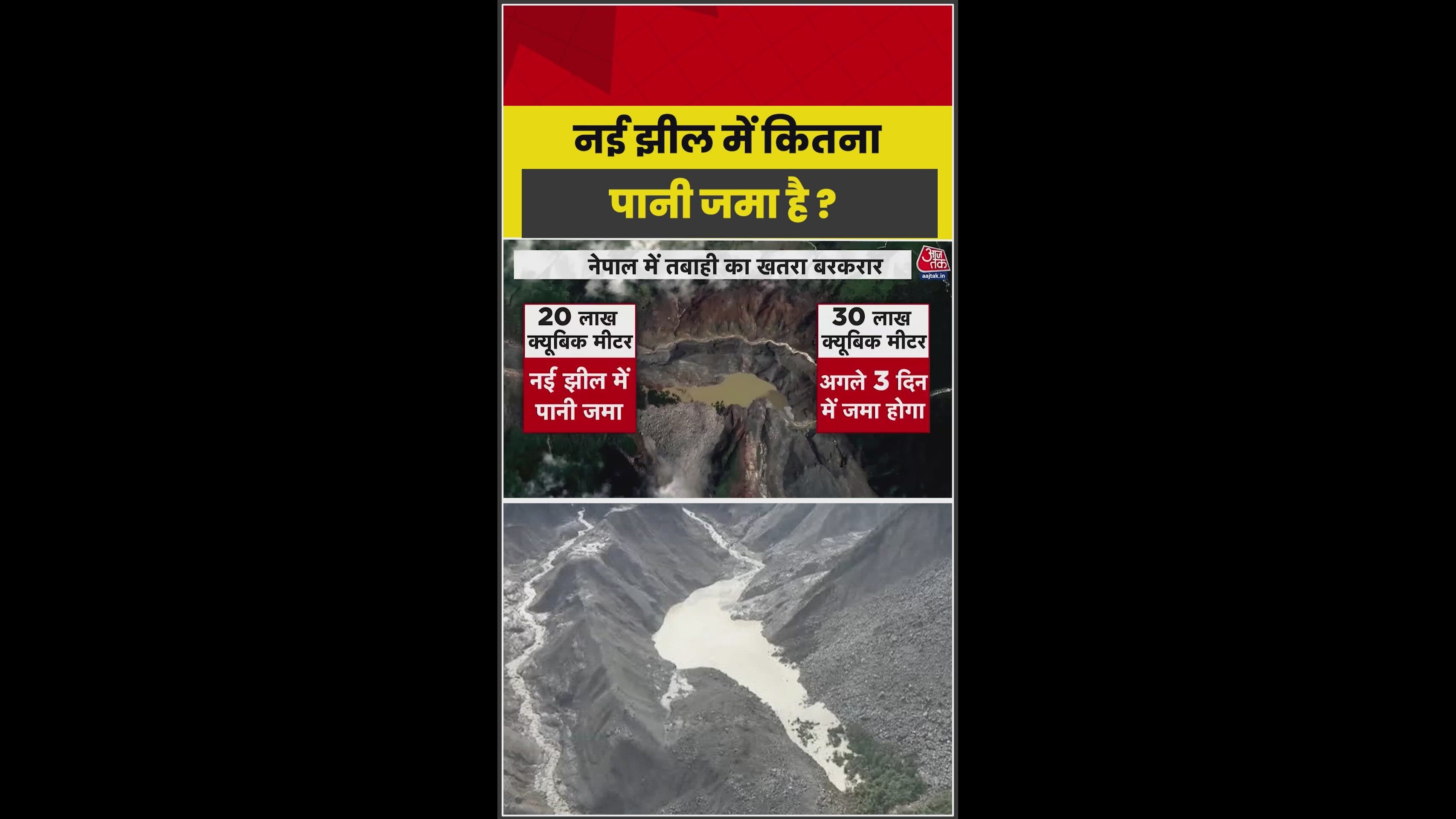 Tibet lake burst triggers massive flood threat in Nepal as water level rises.