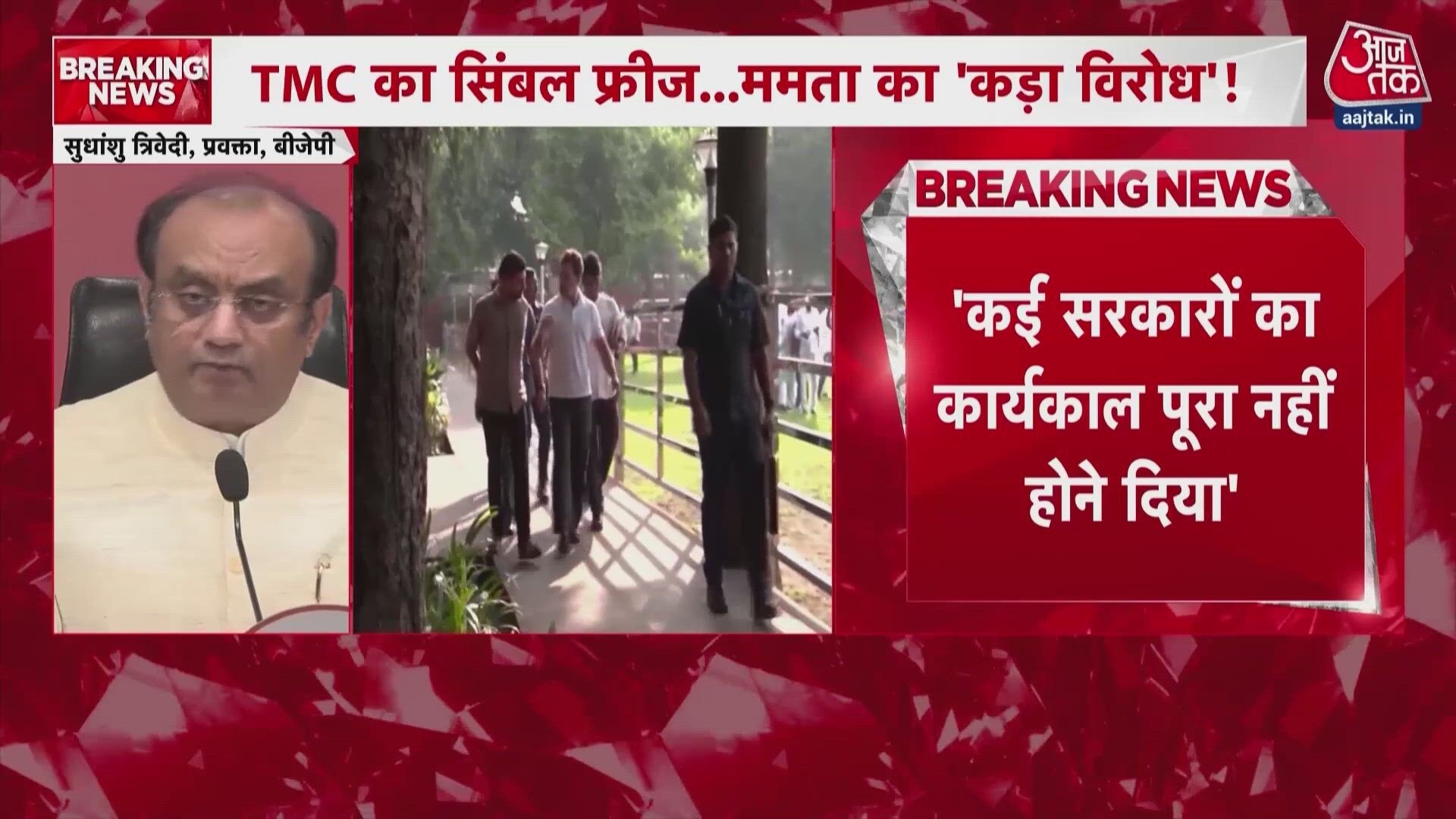 BJP leader Sudhanshu Trivedi attacks Rahul Gandhi over Congress history of destabilizing governments.