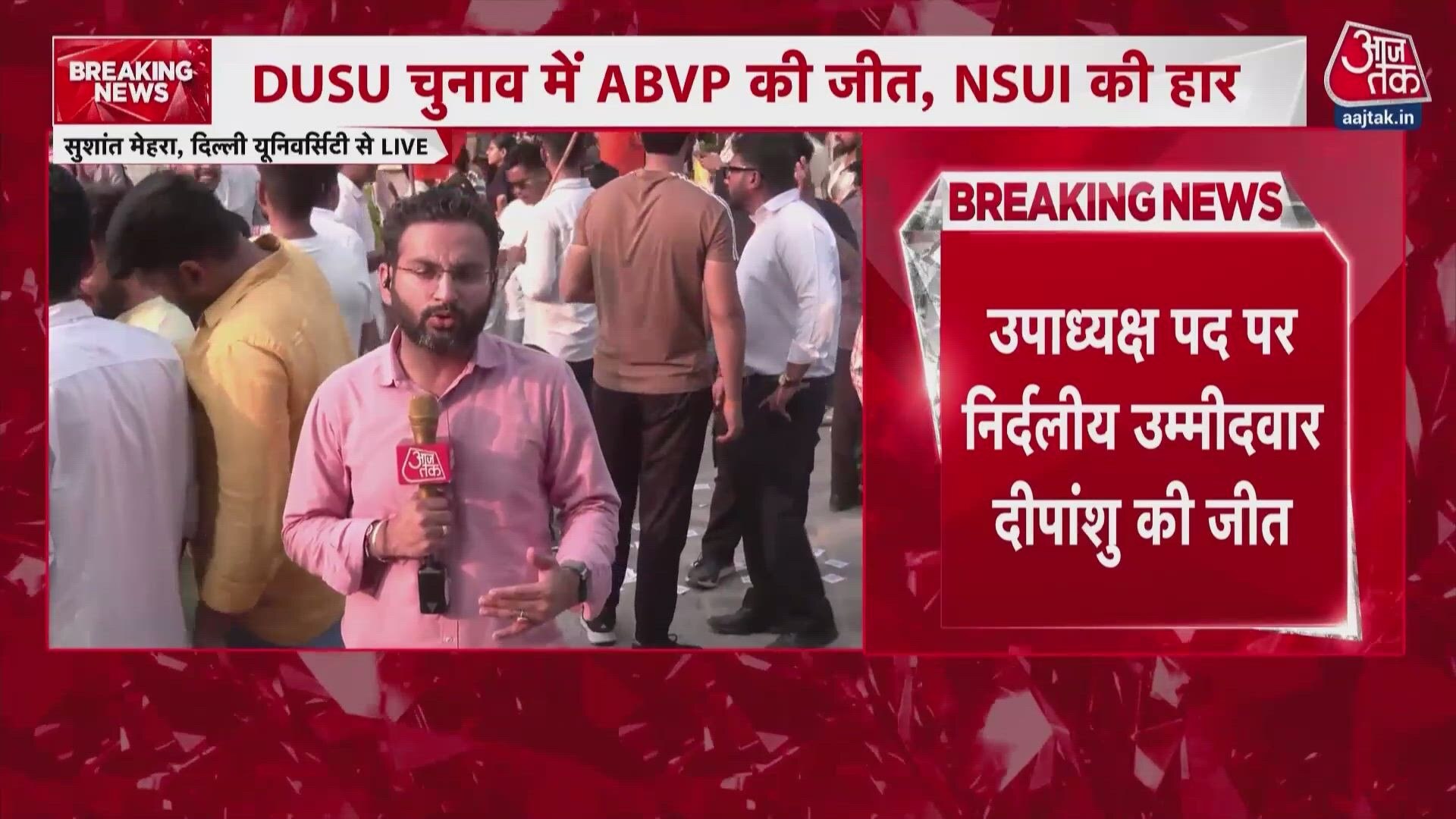 Abvp wins three posts in dusu elections as nsui draws a blank.