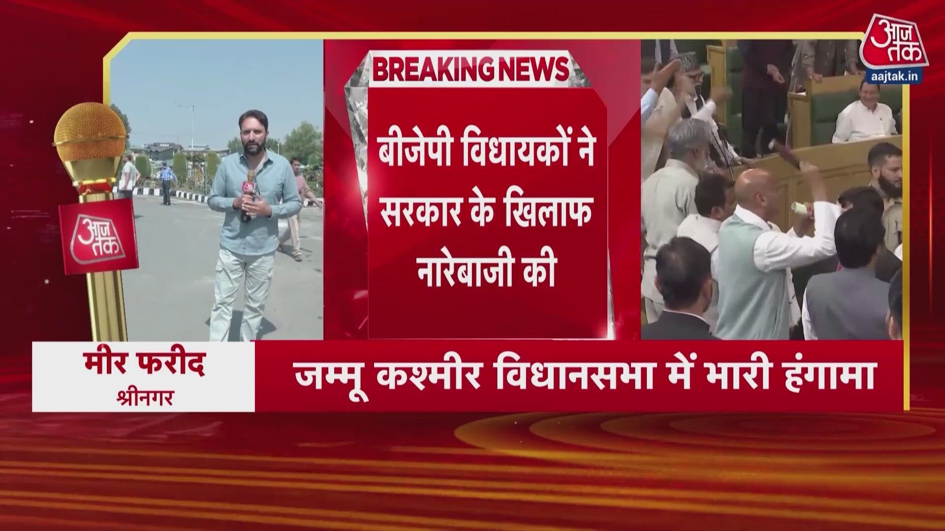 BJP MLAs protest against Omar Abdullah government on day one of J&K Assembly.