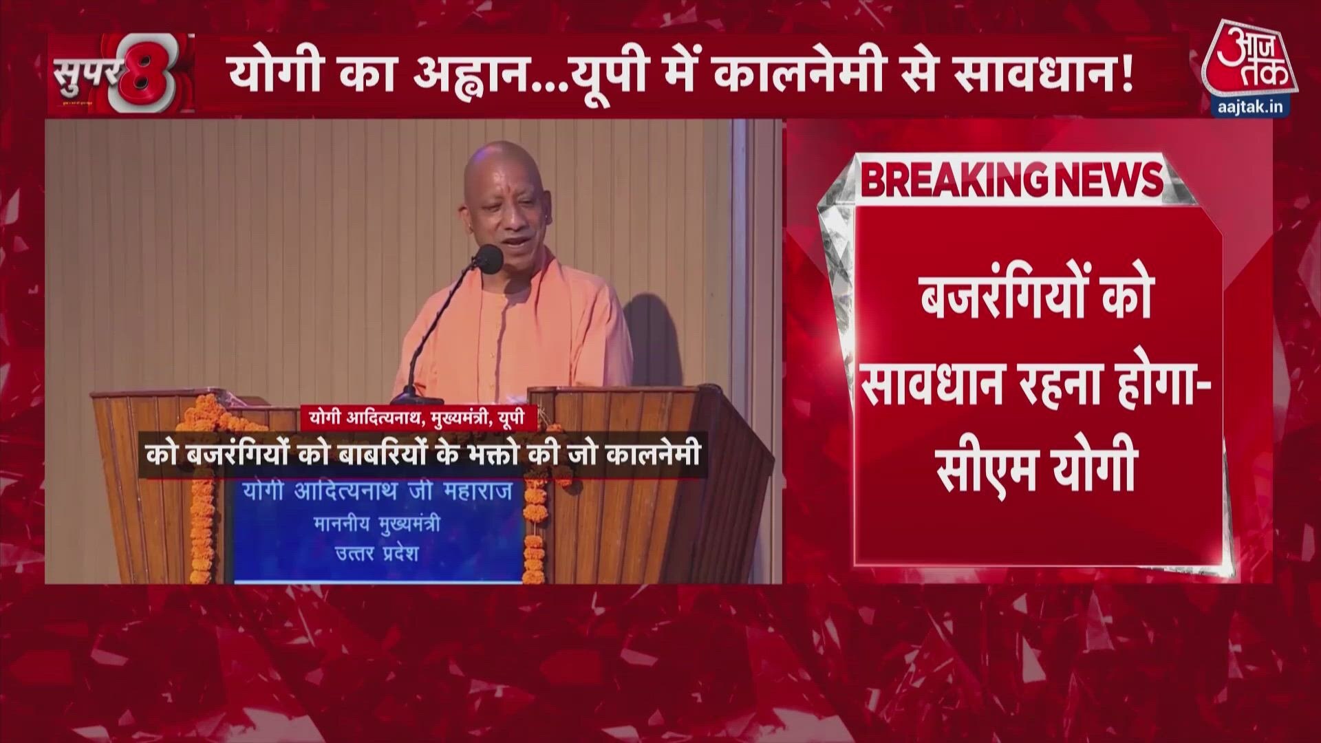 Yogi Adityanath warns Bajrangis against Kalnemis trying to defame Ayodhya.