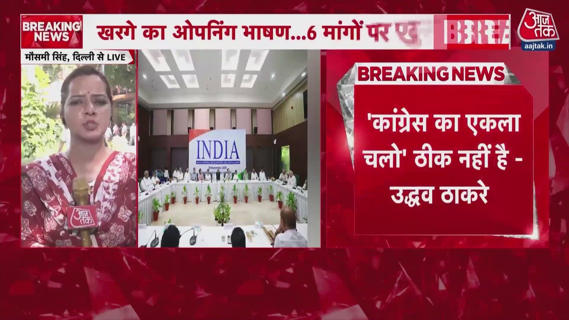 India Alliance Meeting: Uddhav Thackeray objects to Congress's solo protest strategy.