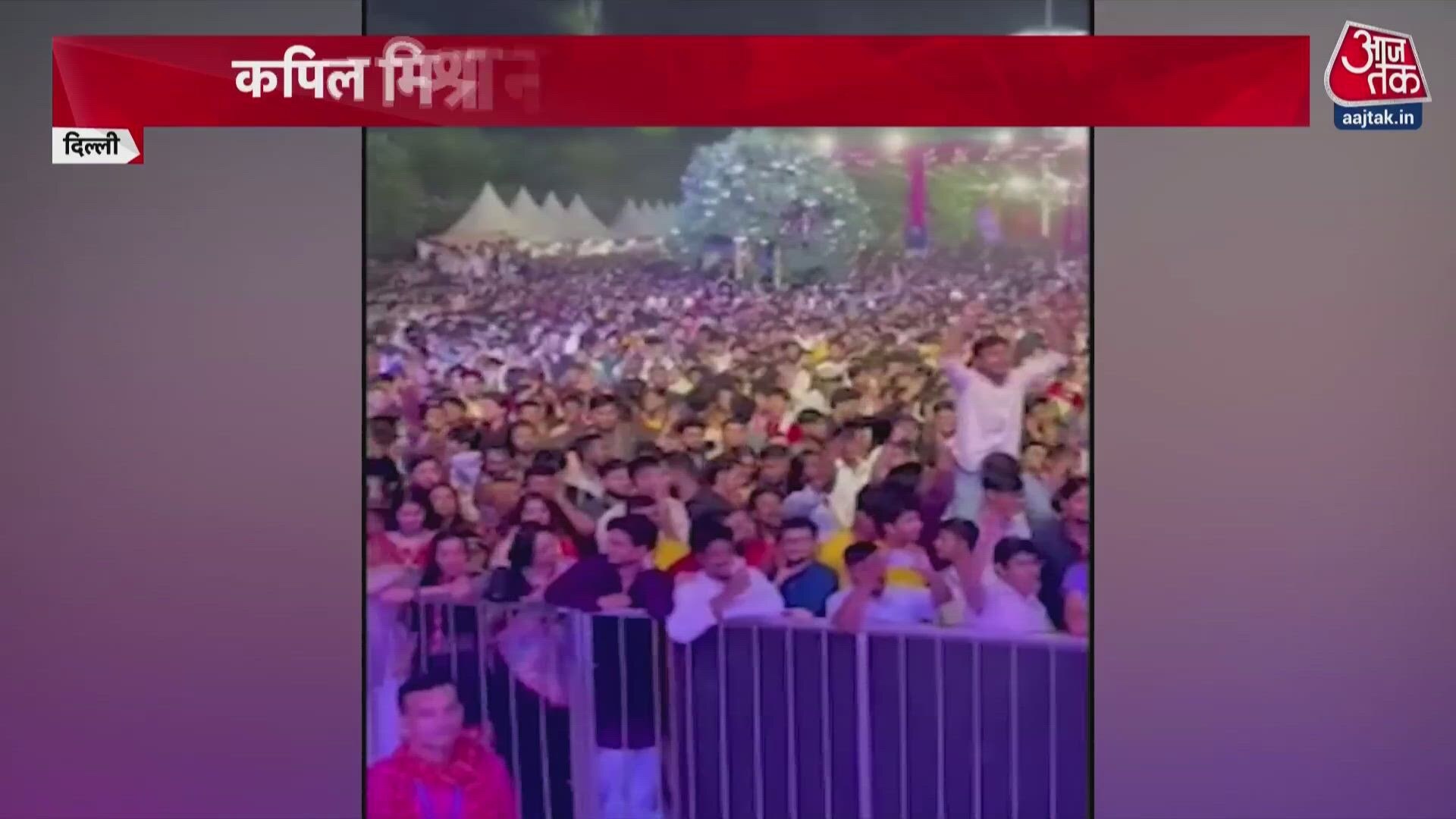 Kapil Mishra addresses youth at Navratri event in Delhi.