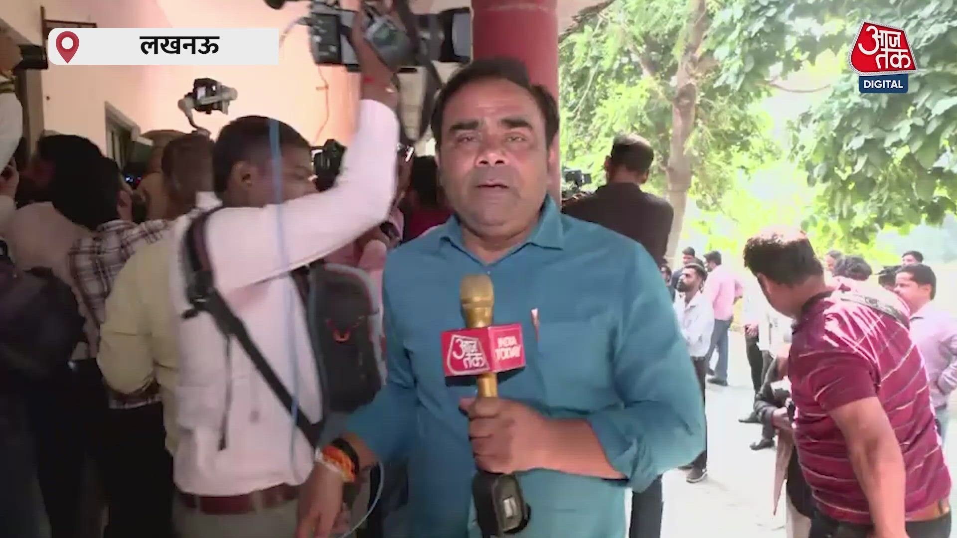 UP MLC elections: Deputy CM Brijesh Pathak casts vote with wife in Lucknow.
