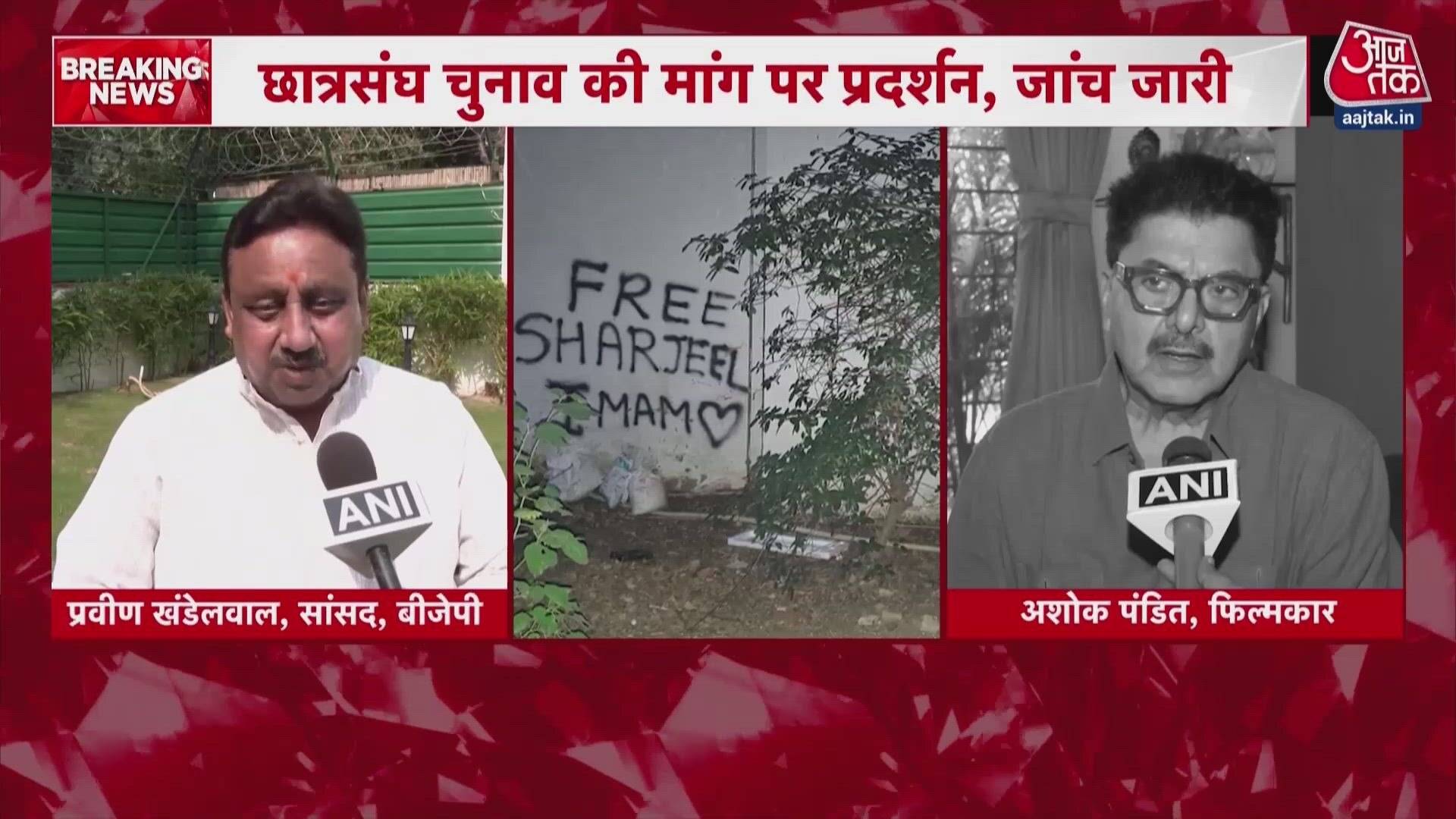 Controversial slogans raised during Jamia student protest amid MP visit.