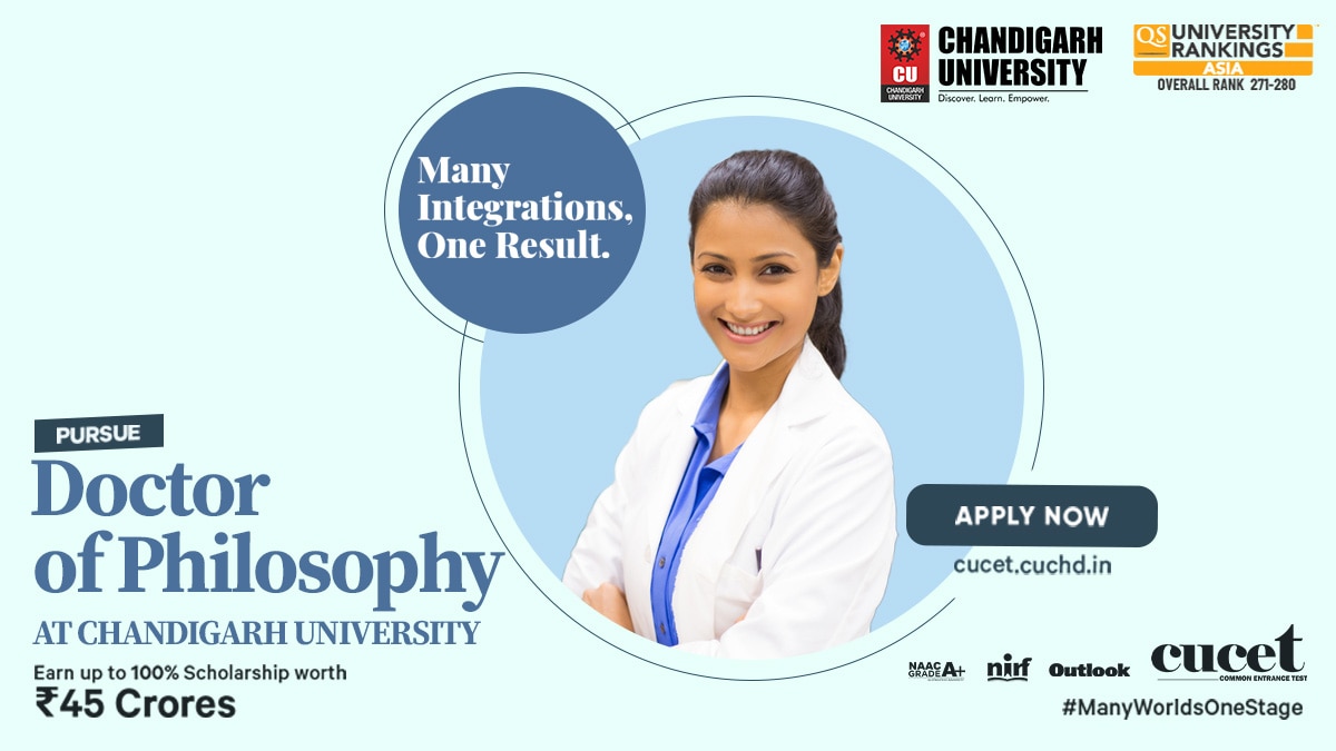 Chandigarh University offers Ph.D programs in 21 specialized fields. The university conducts the CU Ph.D entrance test for admission to the Ph.D programme.