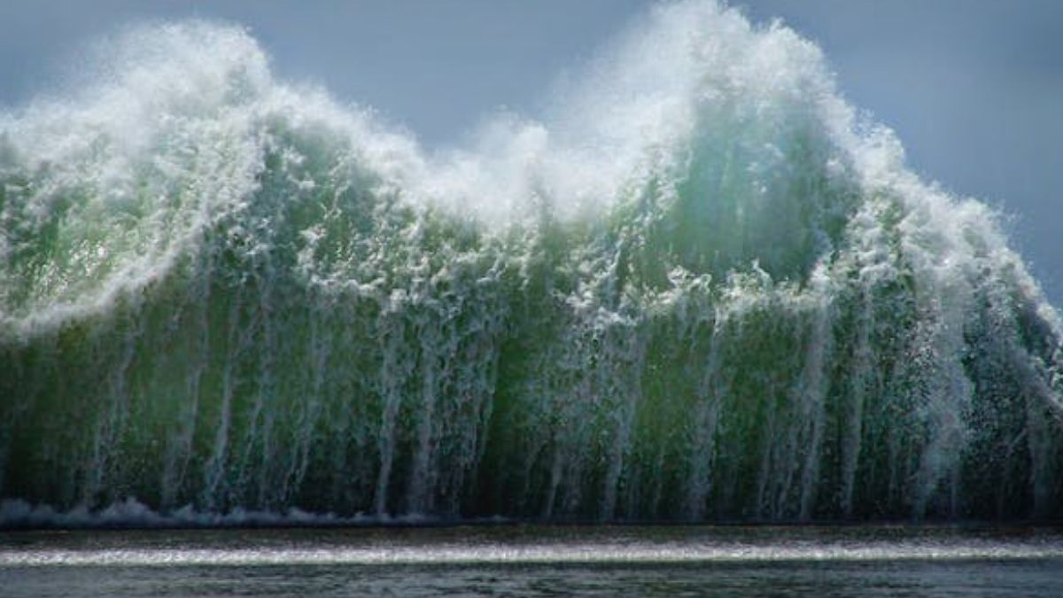 समुद्र की ऊंची लहरों से बढ़ा खतरा (तस्वीर- ट्विटर)