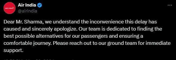 Air India Reply to Social Media Users