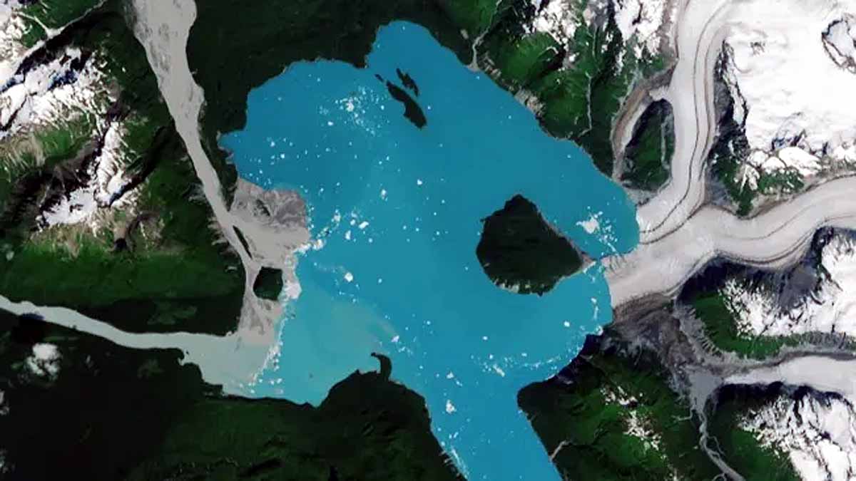  alaska glacial lake new island