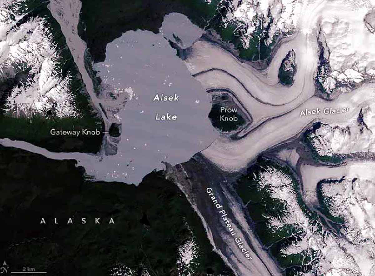  alaska glacial lake new island