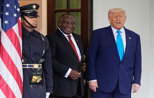 donald trump with Cyril Ramaphosa photo AP 