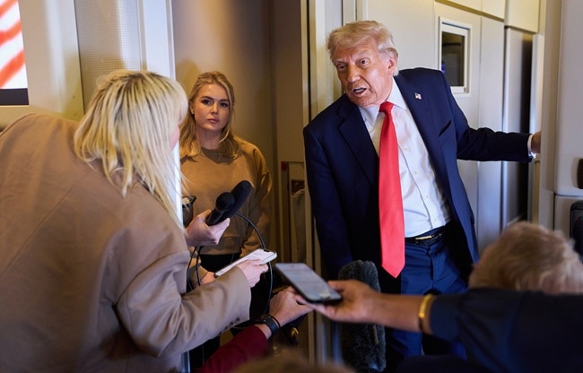 donald trump with media (Photo- AP)