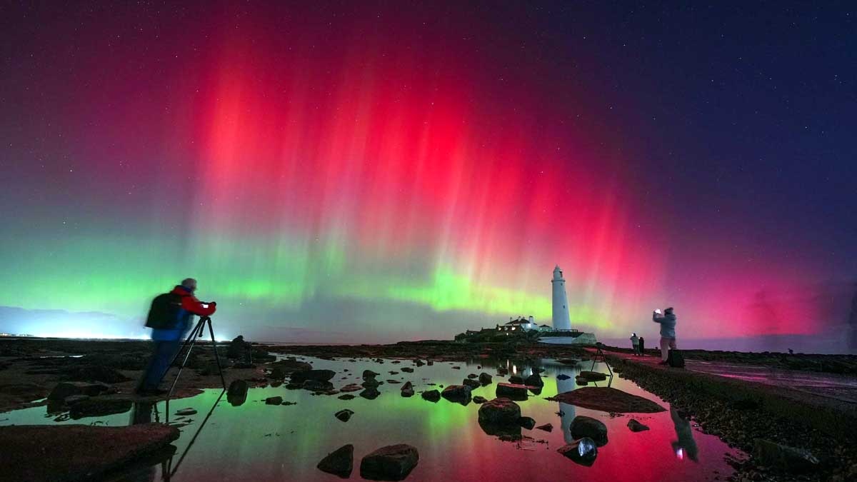 Massive solar eruption Northern Lights India Massive solar eruption Northern Lights India