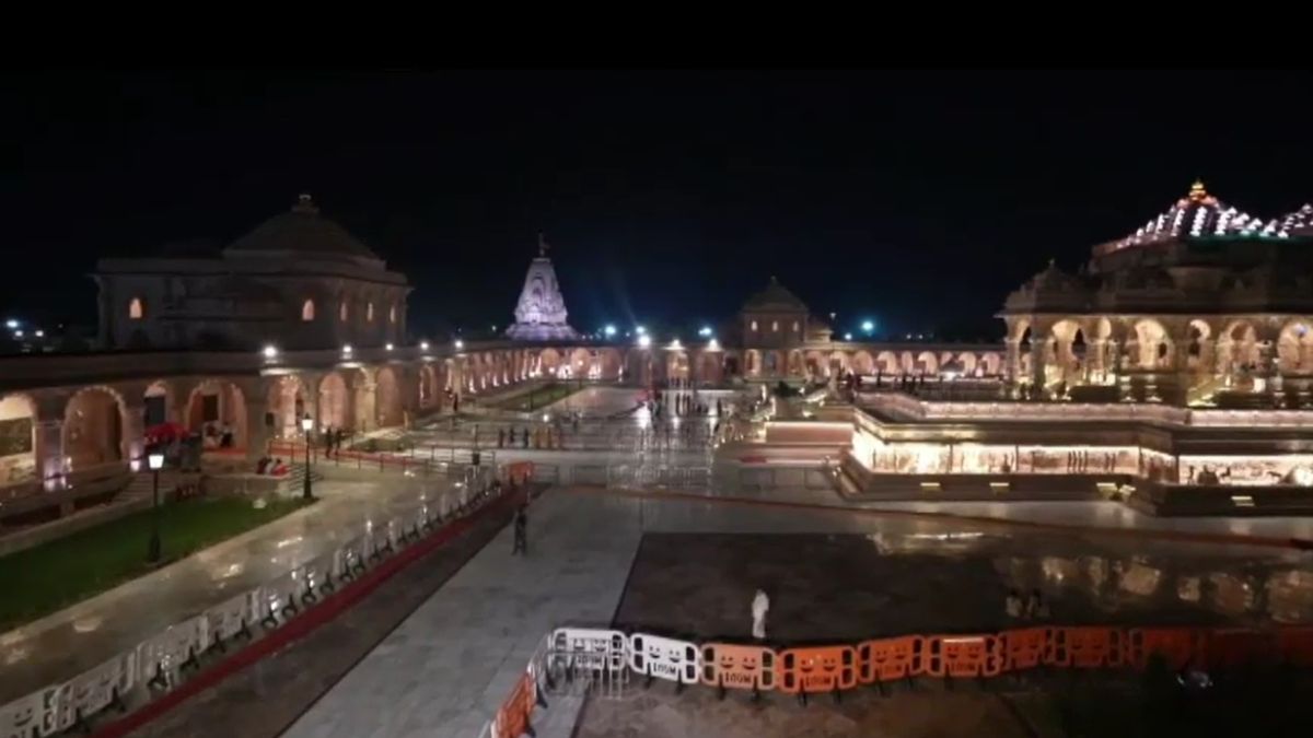 ayodhya ram mandir architectural night lighting starts temple glows in golden light ayodhya ram mandir architectural night lighting starts temple glows in golden light