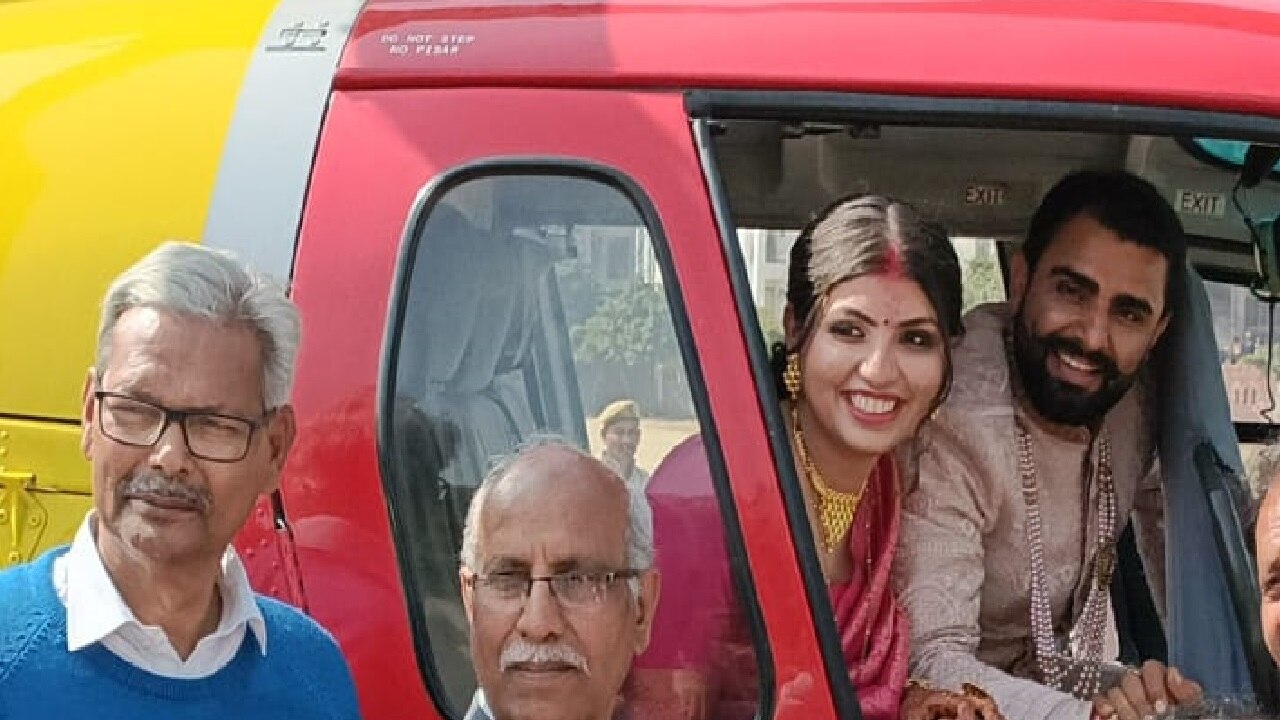 bride left in a helicopter