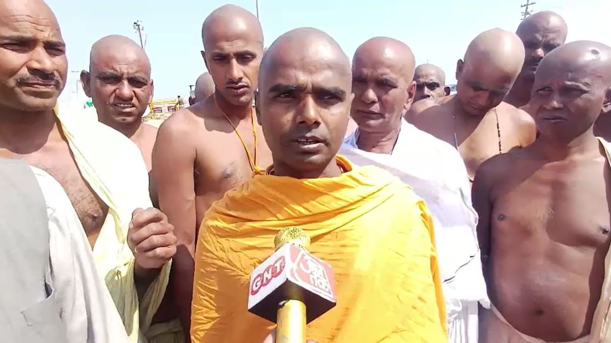 chardham yatra kanwariya group reaches prayagraj sangam magh mela