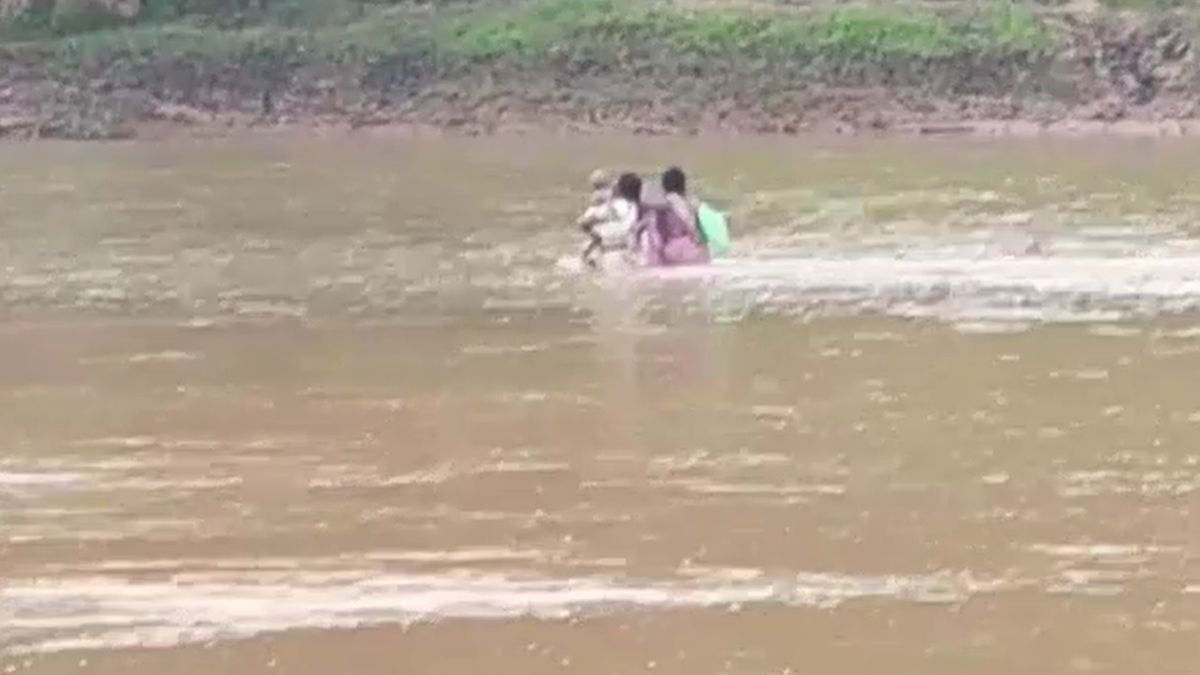 Chhattisgarh daughter in arms river crossing 3 KM trek women teachers struggle story Chhattisgarh daughter in arms river crossing 3 KM trek women teachers struggle story